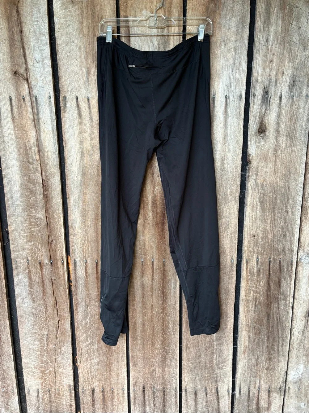Nike Running Pants Mens M Long Black Ankle Zip Mesh Reflective Track Activewear